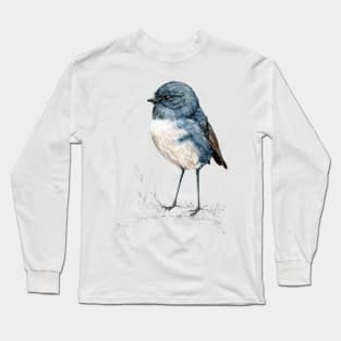 Mr Toutouwai , New Zealand native Robin bird Long Sleeve T-Shirt